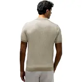 State of Art Geprinte beige polo 3-knoops