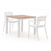 Forza furniture + 10% kassakorting | Forza Vico/Fidenza 90cm dining tuinset 3-delig stapelbaar