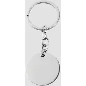 Akzent Unisex Sleutelhanger Rudi roestvrijstalen sleutelhanger met gegraveerde munt