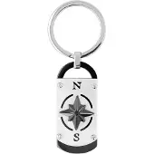 Akzent Unisex Sleutelhanger Oriel accent sleutelhanger met kompasontwerp, roestvrij staal