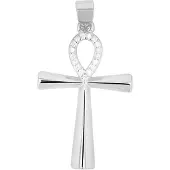 Akzent dames hanger "Ankh" van 925 Sterlingzilver, gerhodineerd, duurzaam