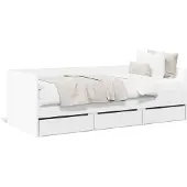 vidaXL Slaapbank met lades zonder matras 75x190 cm wit