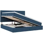 vidaXL Opslag bed met matras met hoofdeinde Blauw 200 x 200 cm Stof