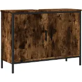 vidaXL Badkamerkast 80x30x60 cm bewerkt hout gerookt eikenkleurig