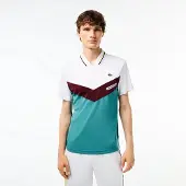 Lacoste Polo Heren T Shirt Medvedev New York Day Polo White/Limeira- Maat L