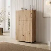 Meubella - Inverly - Schoenenkast - Eikenpatroon - 68x33x113 cm