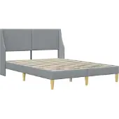 vidaXL Bedframe met matras Lichtgrijs 140 x 200 cm Polyester