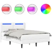 vidaXL Bedframe met matras Wit 120 x 190 cm Kunstleer