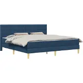 vidaXL Bedframe met matras met hoofdeinde Blauw 180 x 200 cm Stof
