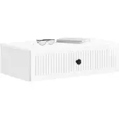 vidaXL Wandgemonteerde Zijtafel Hoogglans Wit 59 x 34,5 x 17 cm