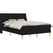 vidaXL Bedframe met matras met hoofdeinde Zwart 120 x 190 cm Polyester