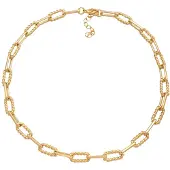 Elli - Halsketting - Dames Schakels Vierkant Trend Basis Goudkleurig - Dames