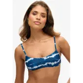 Superdry Dames Blauw bikinitopje met tie-dye (L), Casual, Strandkleding, Polyester W3010368A