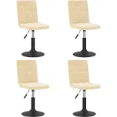 vidaXL Eetkamerstoelen draaibaar 4 st fluweel crèmekleurig