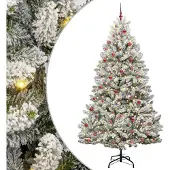 vidaXL Kunstkerstboom met 300 LED Groen en Wit 270 cm PVC en Metalen