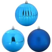vidaXL Kerstbal Set XXL 3 st Blauw Ø 25 cm Kunststof