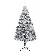 vidaXL Kunstkerstboom Wit 240 cm PVC en Staal en Kunststof