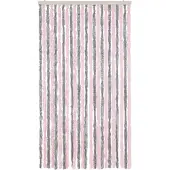 vidaXL Vliegengordijn 100x220 cm chenille zilvergrijs en roze