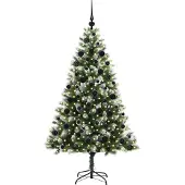 vidaXL Kunstmatige scharnierende Kerstboom met gevlochten sneeuw