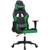 vidaXL Massage gamestoel kunstleer zwart en groen