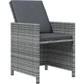 vidaXL 9-delige Tuinset met kussens poly rattan grijs
