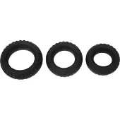 Rimba – Siliconen Cockring met Bandenmotief - Zwart ø 25 mm