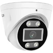 Foscam T8EP Beveiligingscamera Buiten – 4K 8MP PoE Turret Camera – Actieve Afschrikking met Spotlight en Sirene – Persoons- en Voertuigdetectie – 2-weg Audio – IP66 – Zwart