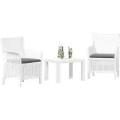 vidaXL Lounge Set 3 st Wit PP