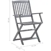 vidaXL Tuinstoelen 4 st inklapbaar met kussens massief acaciahout