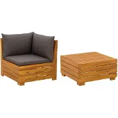 vidaXL Tuin loungeset 2 st Massief Acacia Hout Bruin