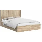 vidaXL Bedframe met opbergruimte en hoofdbord 2 st Bewerkt hout