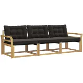 vidaXL Buiten bank set 3 st Wit en zwart