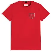 Tommy Hilfiger Shirt 'Outline Flag Logo' rood / wit