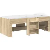 vidaXL Kinderhoogslaper Sonoma Eiken 90 x 190 cm Bewerkt hout