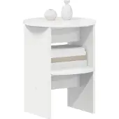 vidaXL Bijzetkast Hoogglans Wit Ø40 x 50 cm Geconstrueerd hout