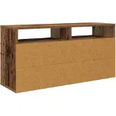 vidaXL Laagkast met lade Oudhout 87 x 27,5 x 43 cm