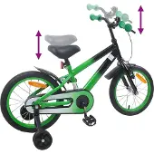 vidaXL Kinderfiets 16 Inch voor 4-6 jaar oud Groen Zwart