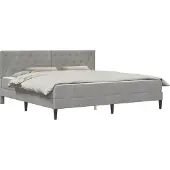 vidaXL Bedframe met matras Lichtgrijs 180 x 200 cm Fluweel