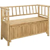 vidaXL Tuinkast Bank 110 x 47 x 80 cm Bamboe Naturel Rechthoekig