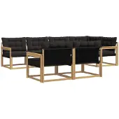 vidaXL Buiten bank set 7 st Wit en zwart