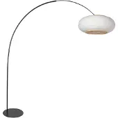 Anne Light & Home Zwarte vloerlamp Curve met witte kap Ø60cm