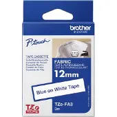 Brother TZe-FA3 Tape Blauw op wit (12 mm)
