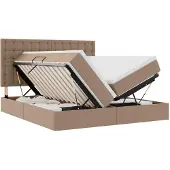 vidaXL Opbergbed met matras Cappuccino 200 x 200 cm Kunstleer