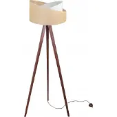 Light11 HOME Driepoot vloerlamp, hout, jute, lampenkap, 45 cm