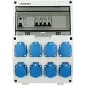 Emat kunststof wandverdeler 3-fase IP44 met 8x schuko 16A (85016030)