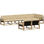 vidaXL Buiten bank set 8 st Wit en Beige