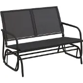 vidaXL 3-delige loungeset voor de tuin, met schommel, zwart, van Textilene en staal