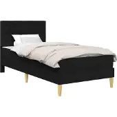 vidaXL Bedframe met matras met hoofdeinde Zwart 100 x 200 cm Stof