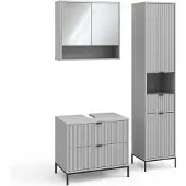 Vicco Eliza Badkamermeubelset – 3 delen Grijs