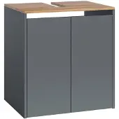 Vicco Viktor Wastafelonderkast – 60.2 x 65 cm Antraciet/gouden eik